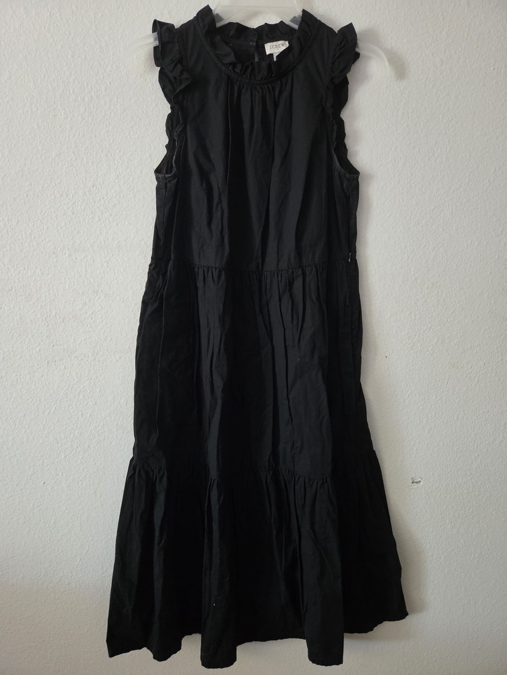 Sleeveless Ruffle-Trim Black Maxi Dress - J. Crew Sz0